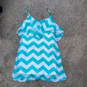 Aqua & white Chevron Dress